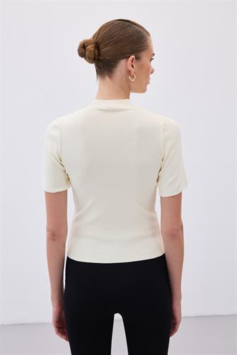 1353 Yarım Balıkçı Triko - Ekru