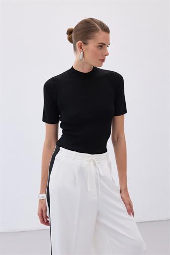 1353 Yarım Balıkçı Triko - Siyah