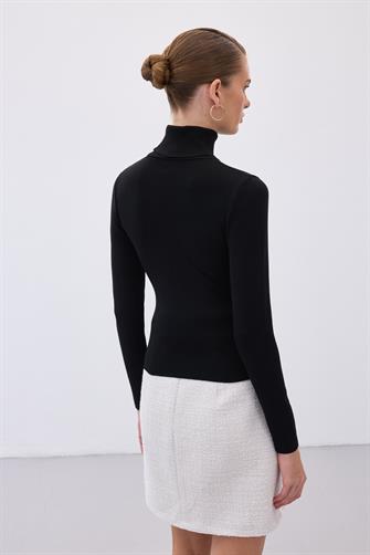 1356 Tam Balıkçı Triko - Siyah