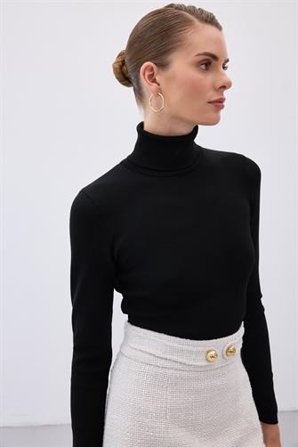 1356 Tam Balıkçı Triko - Siyah