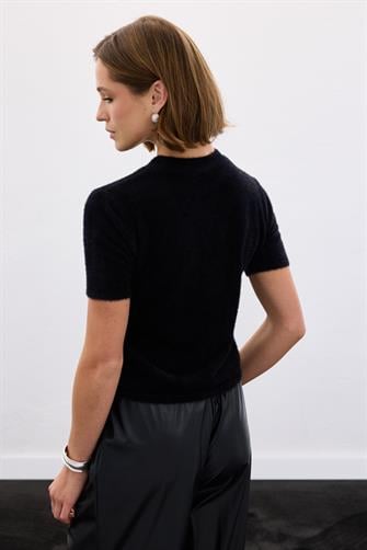 1363 Sakallı Kısa Kol Triko - Siyah