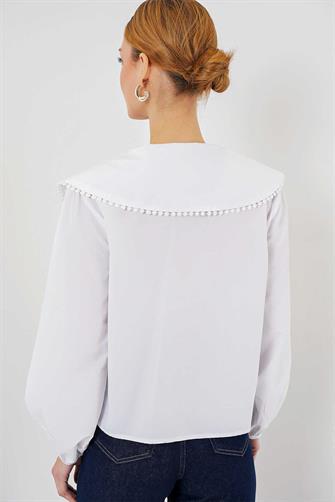 20314 Bebe Yaka Gömlek - Beyaz