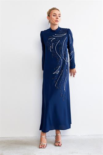 2201 Taş İşlemeli Abiye Elbise - Parlement