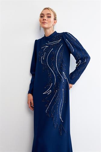 2201 Taş İşlemeli Abiye Elbise - Parlement