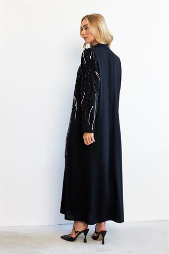2201 Taş İşlemeli Abiye Elbise - Siyah