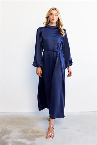 2204 Balon Kol Saten Abiye Elbise - Parlement