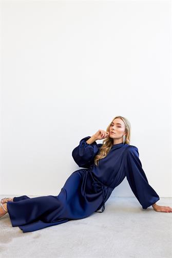 2204 Balon Kol Saten Abiye Elbise - Parlement