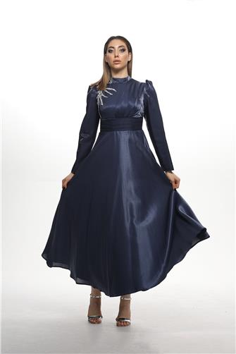 2230 Omuz Taş Detaylı Janjan Abiye