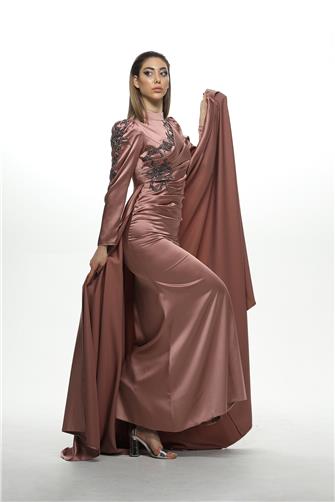 2288 Yakası Ve Kolu Taşlı Abiye