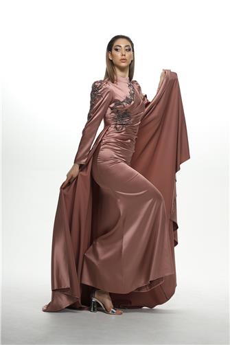 2288 Yakası Ve Kolu Taşlı Abiye