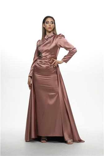 2288 Yakası Ve Kolu Taşlı Abiye