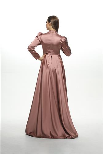 2288 Yakası Ve Kolu Taşlı Abiye