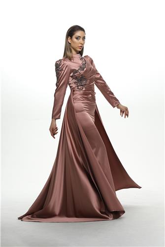 2288 Yakası Ve Kolu Taşlı Abiye