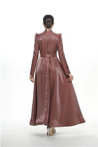 2834 Önü Piliseli Saten Abiye