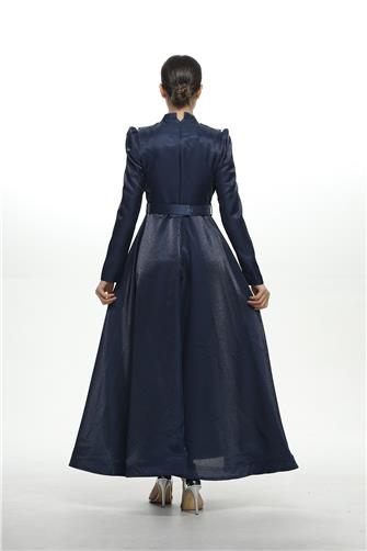 2834 Önü Piliseli Saten Abiye