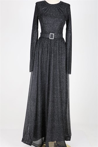 40040 Simli Elbise - Siyah