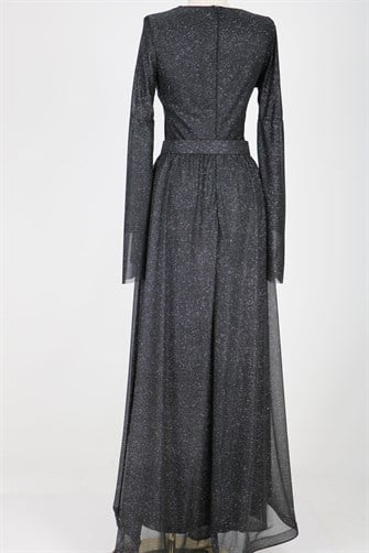 40040 Simli Elbise - Siyah