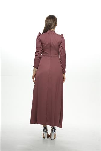 4495 Kalem Model Yanı Taş Detay Abiye