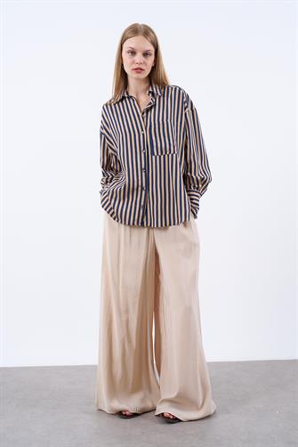 4969 Çizgili Gömlek - Lacivert