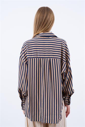 4969 Çizgili Gömlek - Lacivert