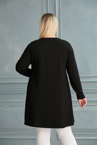 52-782 Kristal Kumaş Tunik - Siyah