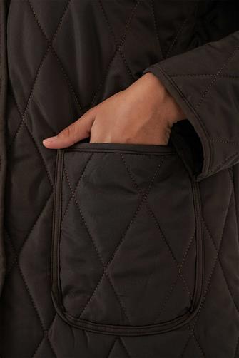 5224 Kapitone Oversize Mont - Kahverengi