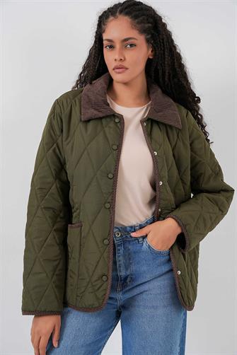 5226 Kapitone Oversize Mont - Haki