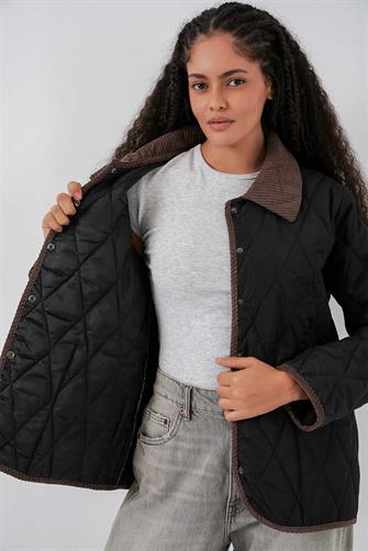 5226 Kapitone Oversize Mont - Siyah