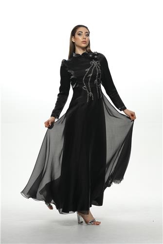 547 Önü Taş Detaylı Janjan Abiye