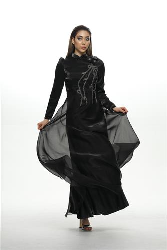 547 Önü Taş Detaylı Janjan Abiye