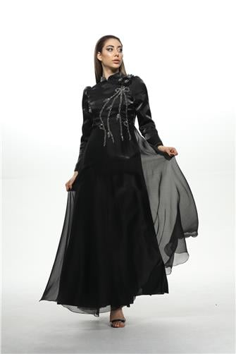 547 Önü Taş Detaylı Janjan Abiye