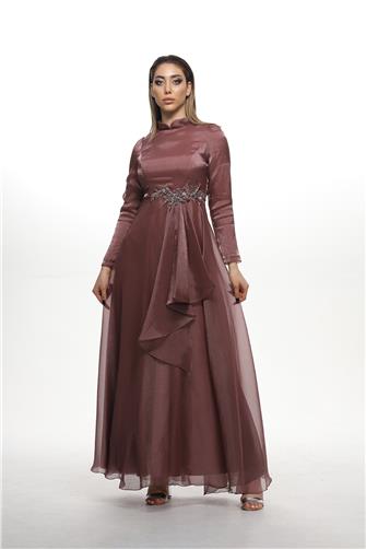 580 Önü Güpür Ve Taş Detaylı Janjan Abiye