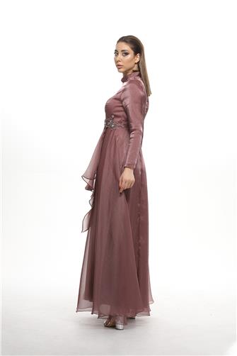 580 Önü Güpür Ve Taş Detaylı Janjan Abiye