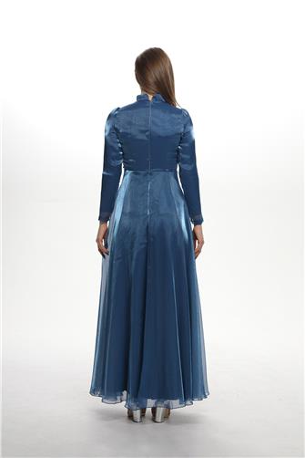 580 Önü Güpür Ve Taş Detaylı Janjan Abiye