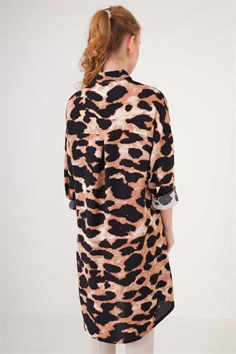 5859 Leopar Desenli Tunik - Leopar