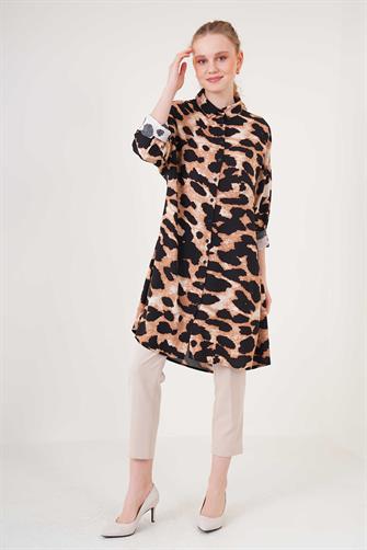 5859 Leopar Desenli Tunik - Leopar
