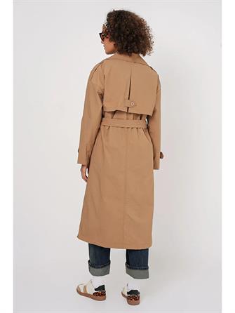 5936 Kruvaze Yaka Trençkot - Camel