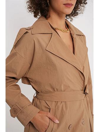 5936 Kruvaze Yaka Trençkot - Camel