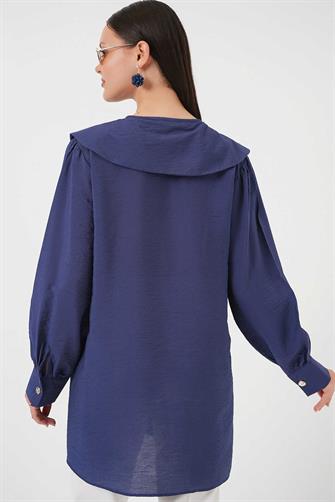 5967 Bebe Yaka Uzun Tunik - Lacivert