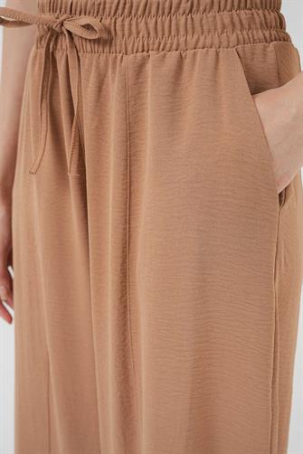 6591 Dokuma Şalvar Pantolon - Bej