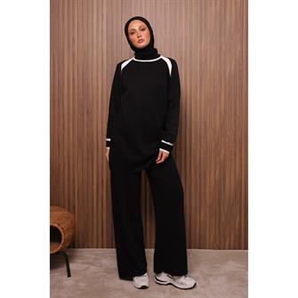 7069 Garnili Triko Takım - Siyah