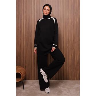 7069 Garnili Triko Takım - Siyah