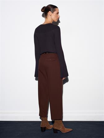 72167 Kemerli Pensli Pantolon - Kahverengi