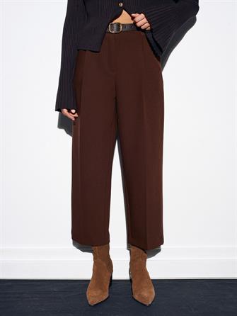 72167 Kemerli Pensli Pantolon - Kahverengi
