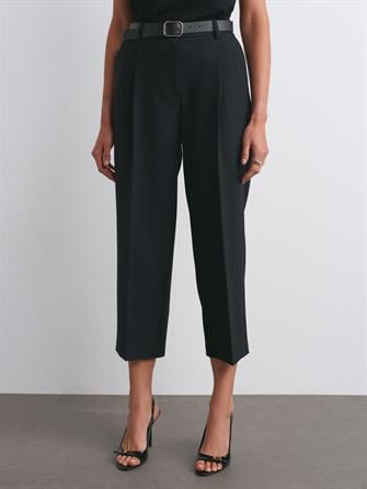 72197 Kemerli Yüksek Bel Pantolon - Siyah