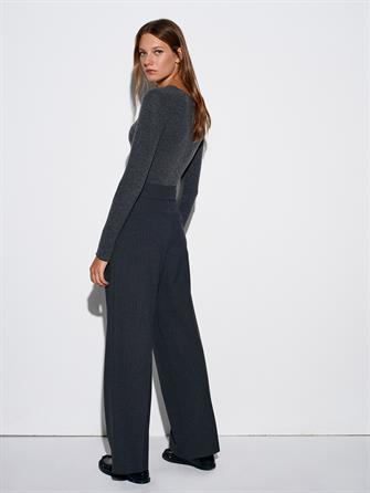 72200 Rahat Kalıp Cepli Kemerli Geniş Paça Kumaş Pantolon - Antrasit