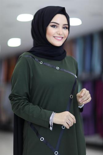 7299 Saten Detaylı Pantolonlu Takım