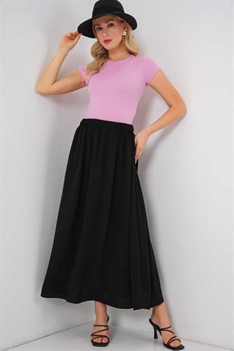 8050 Uzun Ayrobin Etek - Siyah