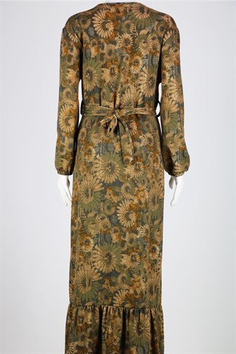 Çiçeki Elbise - Yeşil