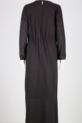 Çizgili Elbise - Hardal